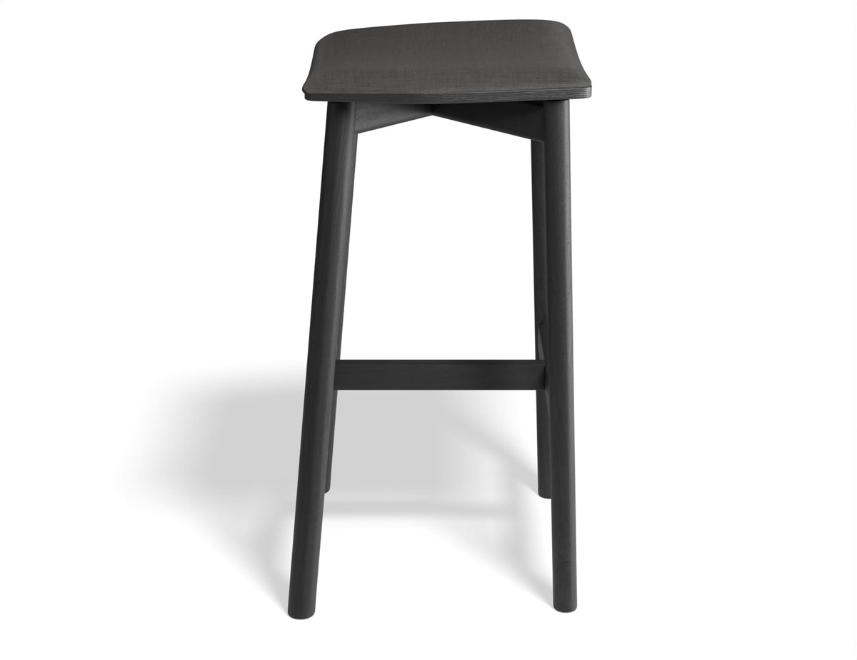 Andi Stool - Black - Backless with Pad - Upholstered Seat