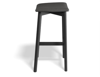 Andi Stool - Black - Backless with Pad - Upholstered Seat