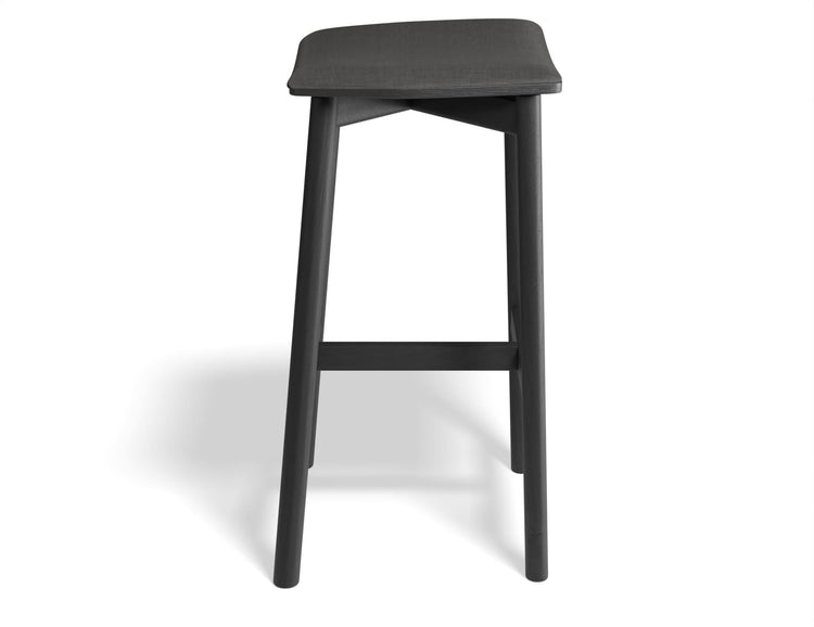 Andi Stool - Black - Backless with Pad - Upholstered Seat