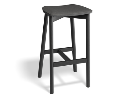 Andi Stool - Black - Backless with Pad - Upholstered Seat