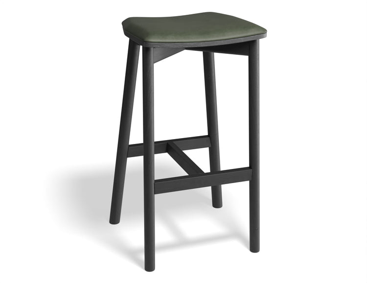 Andi Stool - Black - Backless with Pad - Upholstered Seat