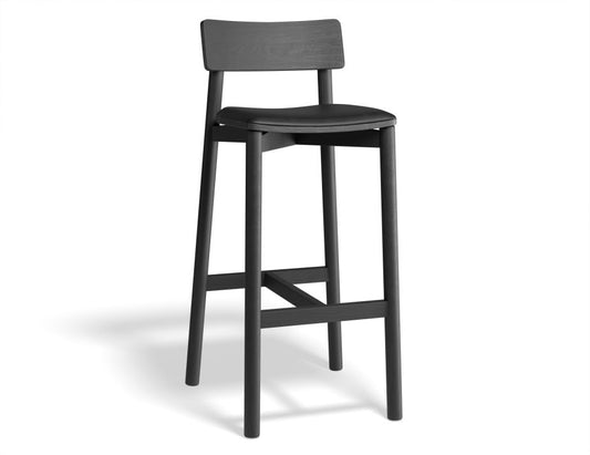 Andi Stool - Black with Pad - Upholstered Seat