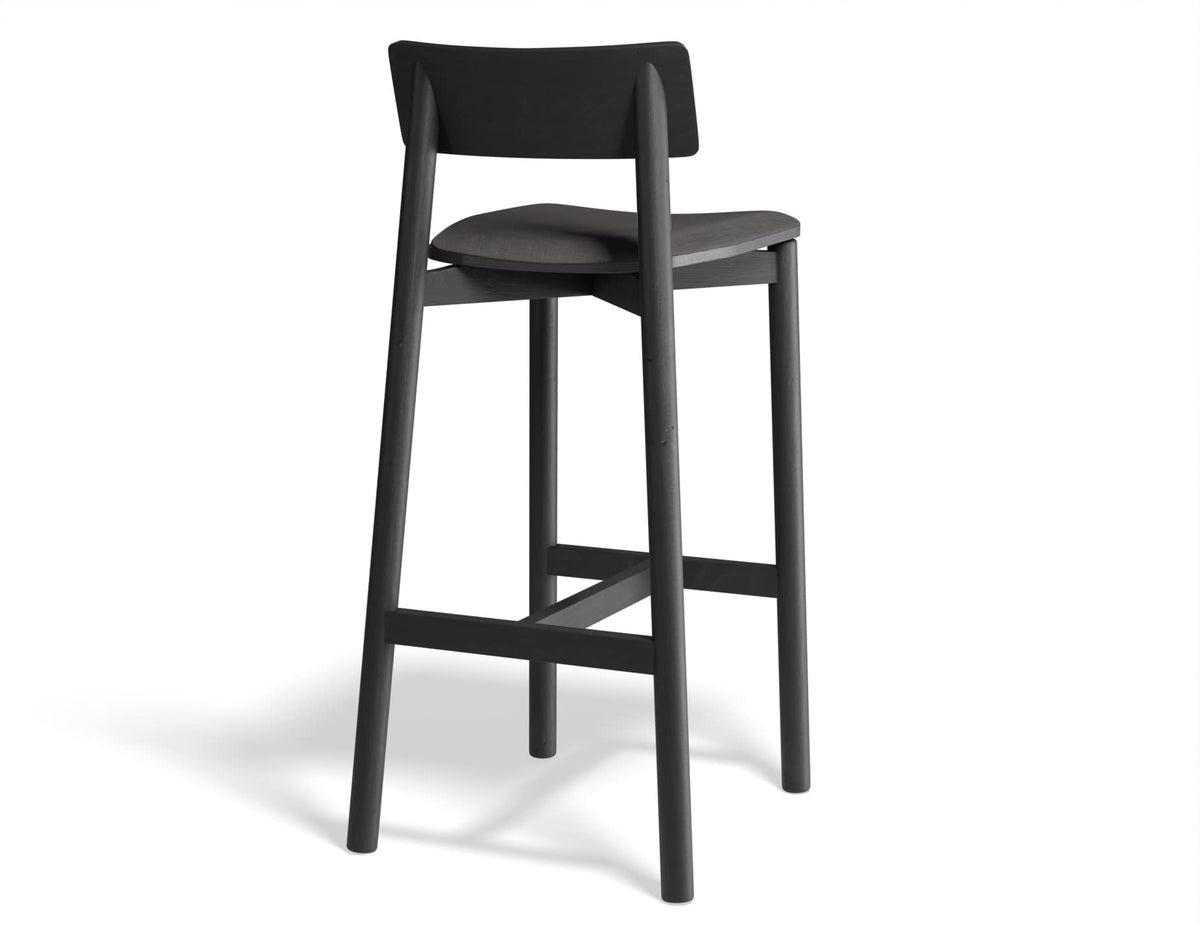 Andi Stool - Black with Pad - Upholstered Seat
