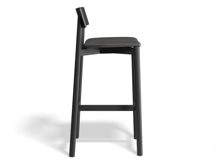 Andi Stool - Black with Pad - Upholstered Seat