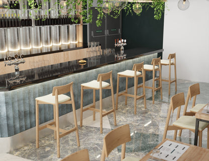 Andi Stool - Natural Finish with Pad