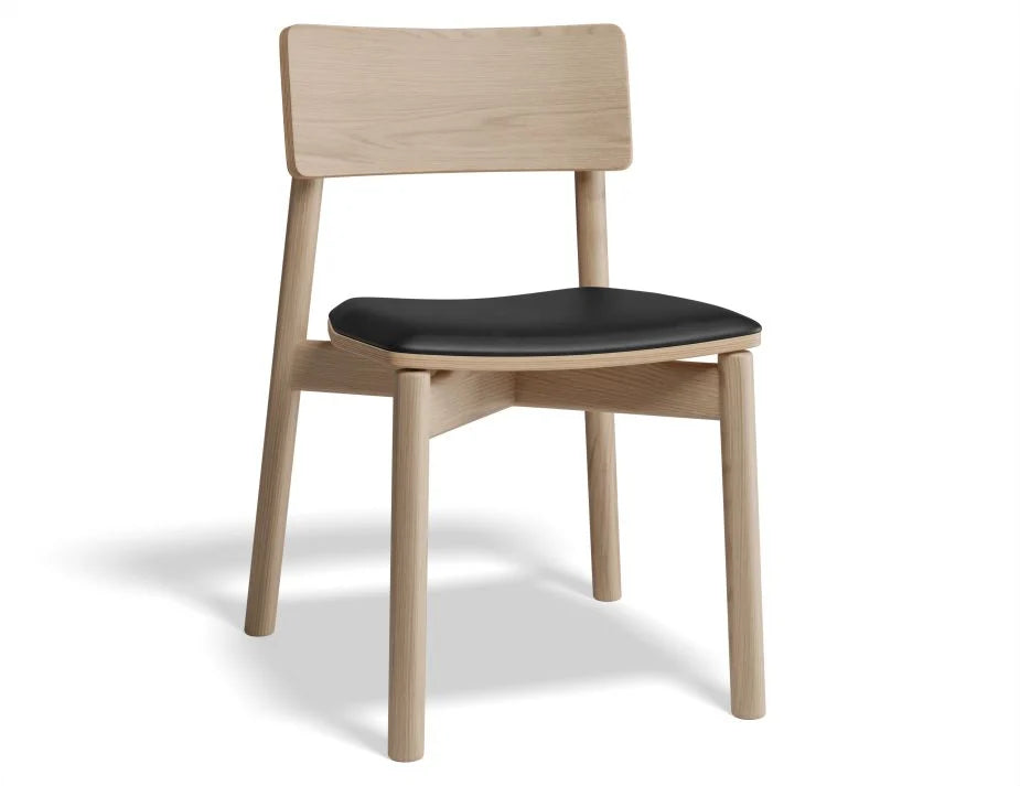 Andi Chair with Leather Seat Pad - Natural