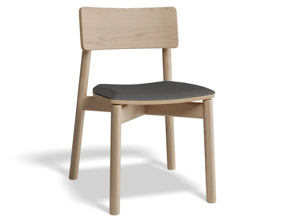 Andi Chair with Leather Seat Pad - Natural