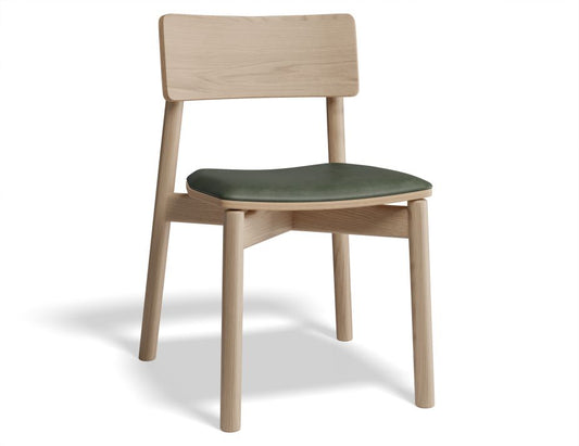 Andi Chair with Leather Seat Pad - Natural