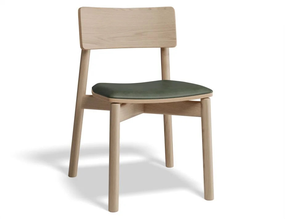 Andi Chair with Leather Seat Pad - Natural