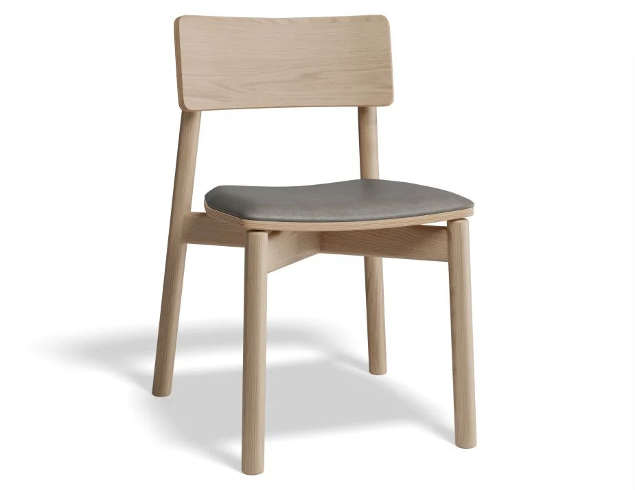 Andi Chair with Leather Seat Pad - Natural