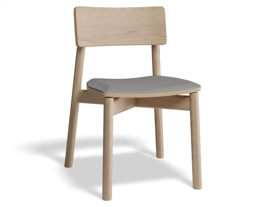 Andi Chair with Leather Seat Pad - Natural