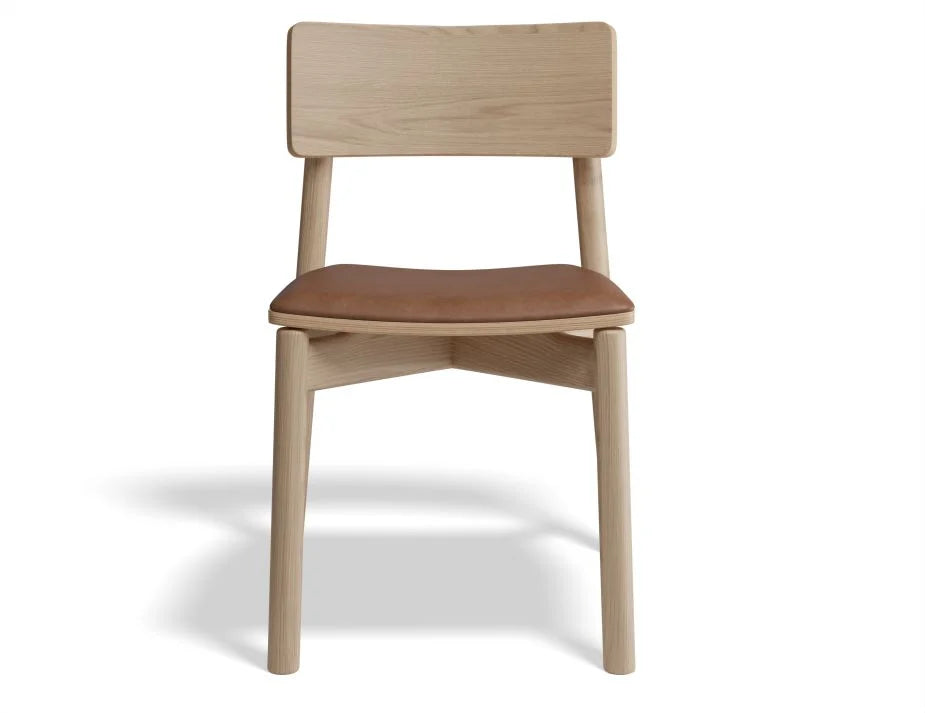 Andi Chair with Leather Seat Pad - Natural