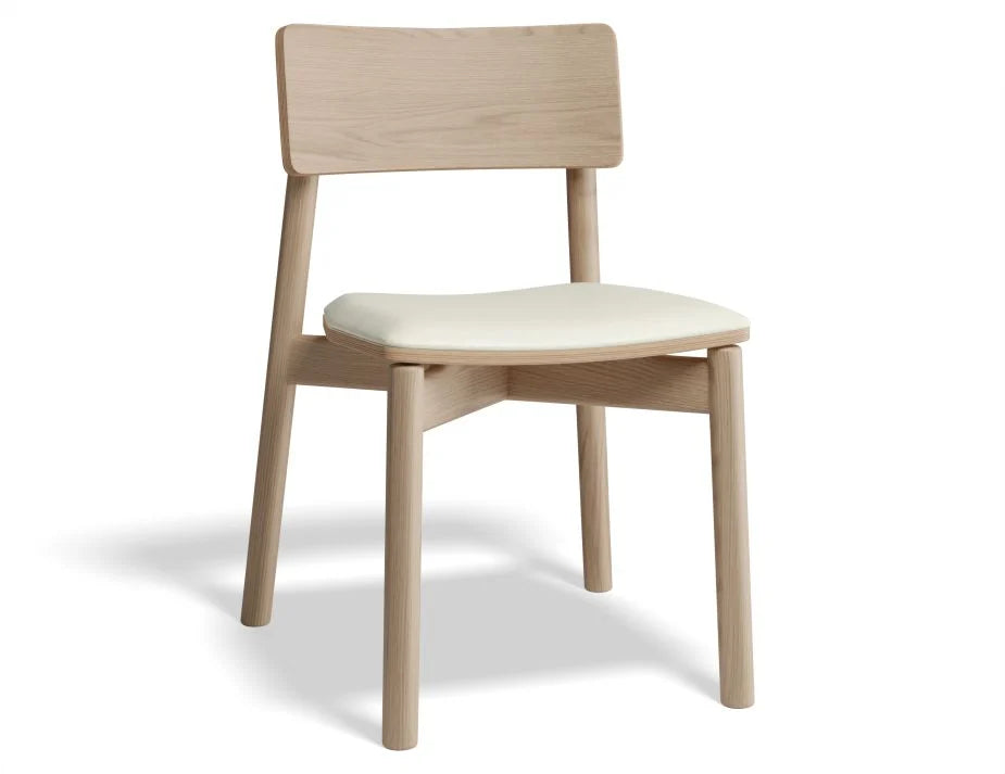 Andi Chair with Leather Seat Pad - Natural