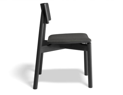 Andi Cafe Chair with Fabric Seat Pad - Black Ash
