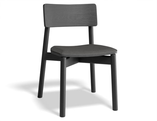 Andi Cafe Chair with Fabric Seat Pad - Black Ash