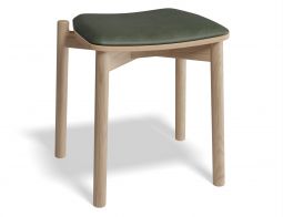 Andi Low Stool with Fabric Seat Pad - Natural Ash