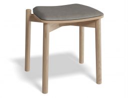 Andi Low Stool with Fabric Seat Pad - Natural Ash