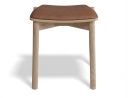Andi Low Stool with Fabric Seat Pad - Natural Ash
