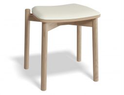 Andi Low Stool with Fabric Seat Pad - Natural Ash