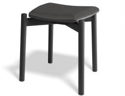 Andi Low Stool with Fabric Seat Pad - Black Ash