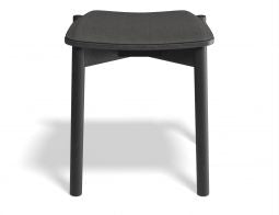 Andi Low Stool with Fabric Seat Pad - Black Ash