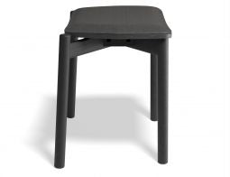 Andi Low Stool with Fabric Seat Pad - Black Ash