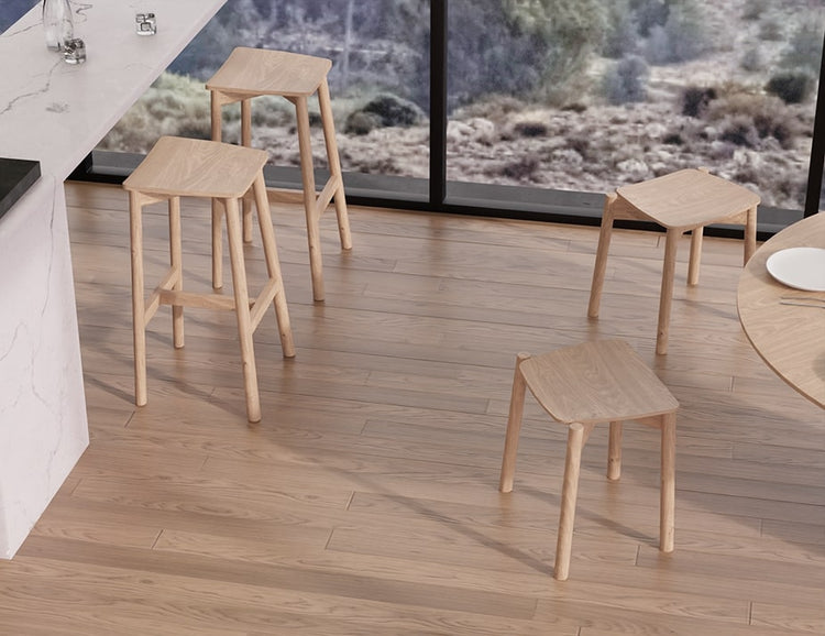 Andi Stool - Natural Finish - Backless
