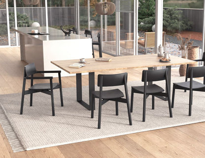 Andi with Pad and Fabric Cushion Armchair - Black Ash