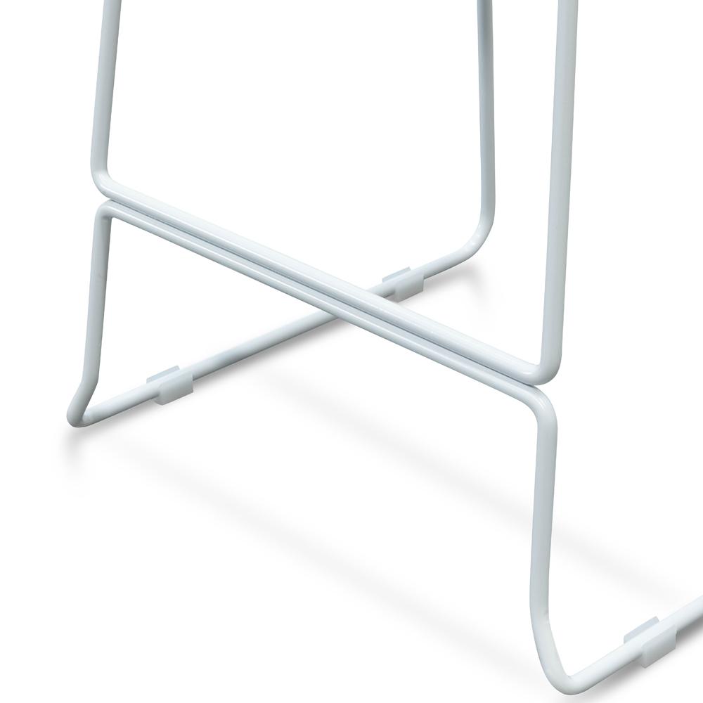 Ex Display - Apollo Bar Stool With Natural Timber Seat - White Frame