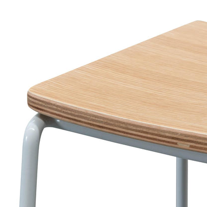 Ex Display - Apollo Bar Stool With Natural Timber Seat - White Frame