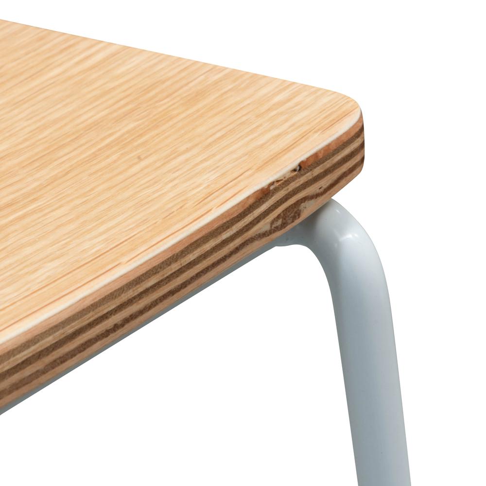 Ex Display - Apollo Bar Stool With Natural Timber Seat - White Frame