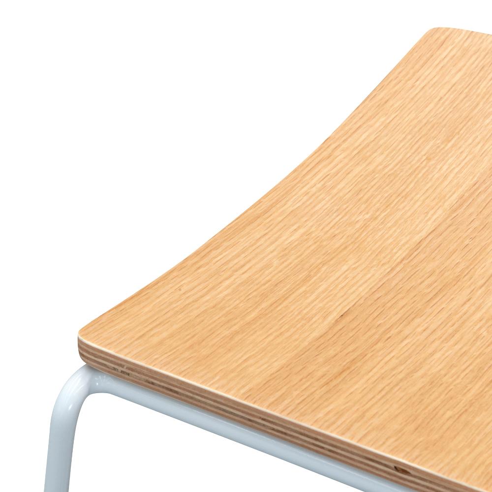 Ex Display - Apollo Bar Stool With Natural Timber Seat - White Frame