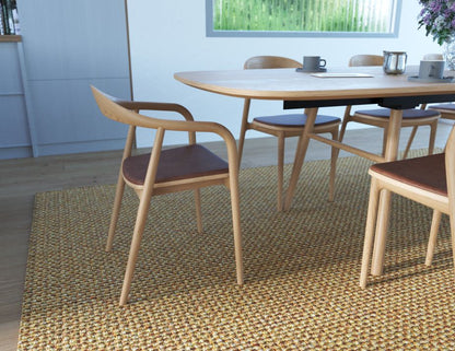 Arki Armchair with Leather Cushion Pad - Natural