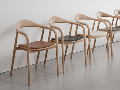 Arki Armchair with Leather Cushion Pad - Natural