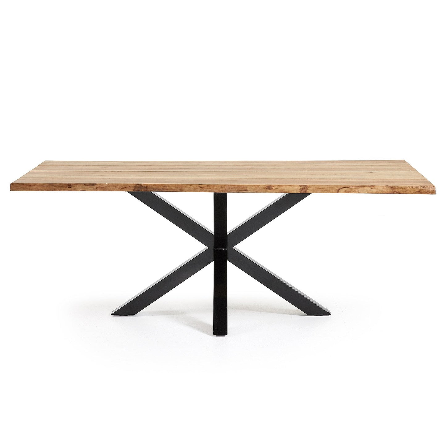 Arya 2.2m Natural Oak Dining Table - Black