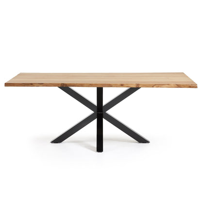 Arya 2.2m Natural Oak Dining Table - Black
