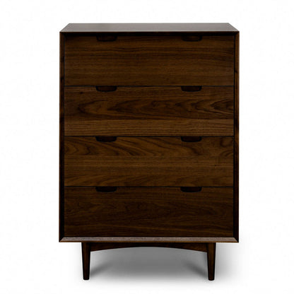 4 Drawer Chest Scandinavian Design - Walnut