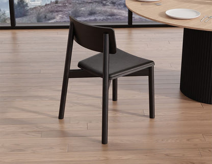 Andi Cafe Chair with Fabric Seat Pad - Black Ash