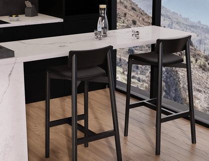 Andi Stool - Black with Pad - Upholstered Seat