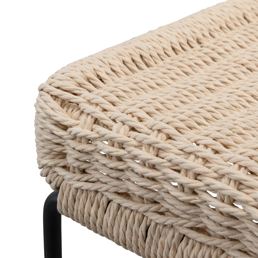 Bailey Bar Stool - Natural Cord Seat - Black Frame