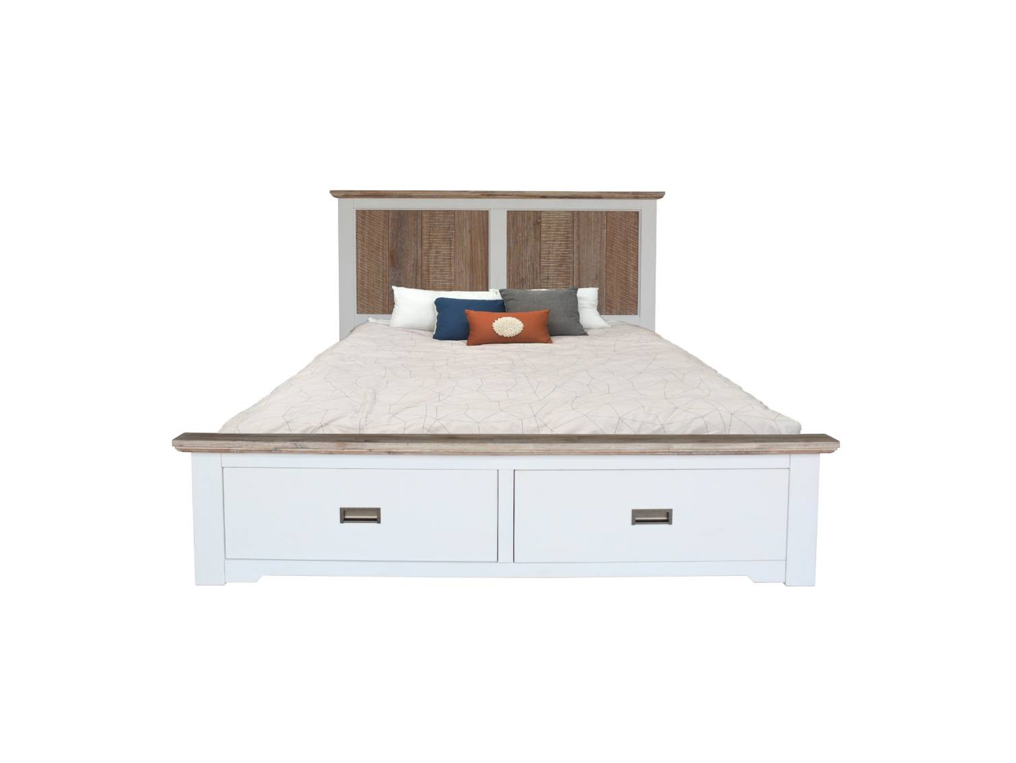 Fiona Acacia Timber King Size Bed with Storage - Multi Colour