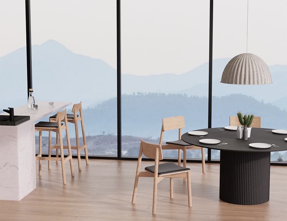 Andi Stool - Natural Finish with Pad