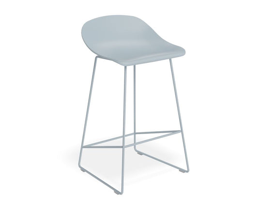 Pop Stool - Powder Blue Frame and Shell Seat  - 65cm Kitchen Bench Seat Height