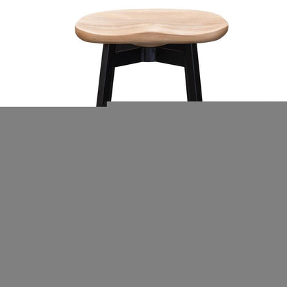 Bar Stool In Matt Black - Natural