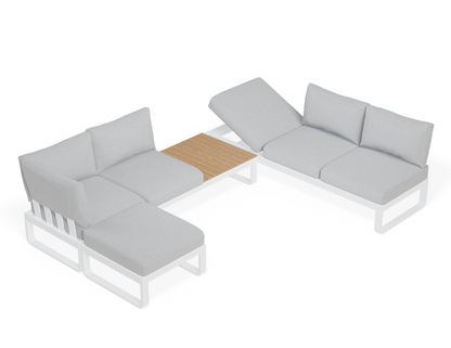 Fino With Backrest & Ottoman 3-Seater Outdoor Modular Sofa