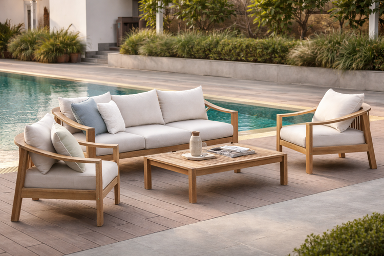 Hamptons 4 Piece Outdoor in Teakwood