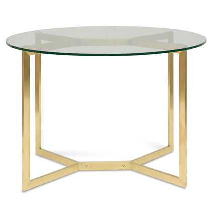 2m Round Glass Dining Table - Gold Base
