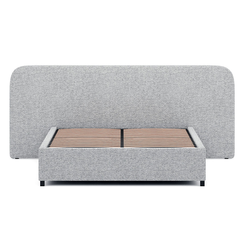 Queen Sized Bed Frame - Dusty Pepper Boucle with Storage