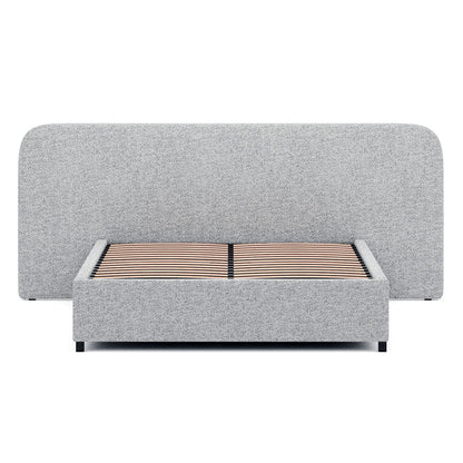 Queen Sized Bed Frame - Dusty Pepper Boucle with Storage