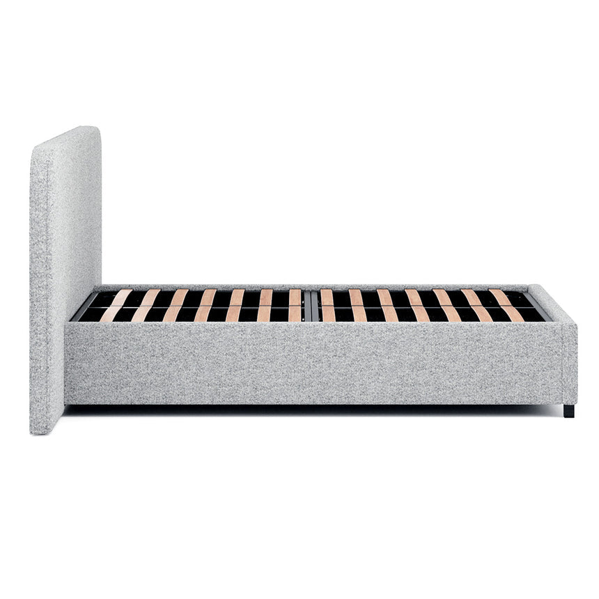 Queen Sized Bed Frame - Dusty Pepper Boucle with Storage